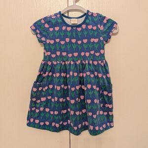 Hanna Andersson Girls Size 5 Blue Tulip Dress